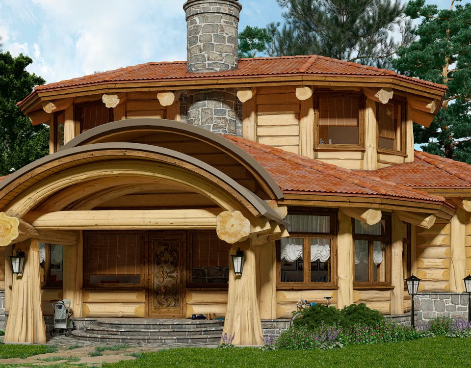 Красивый деревянный дом по технологии Post and Beam